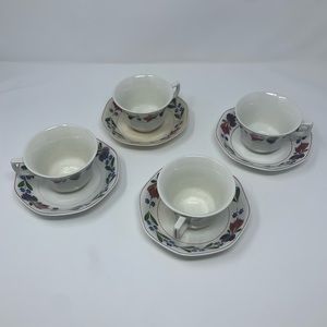4 Adams Vintage New print Member of Wedgwood Group Tea Cups & Saucers